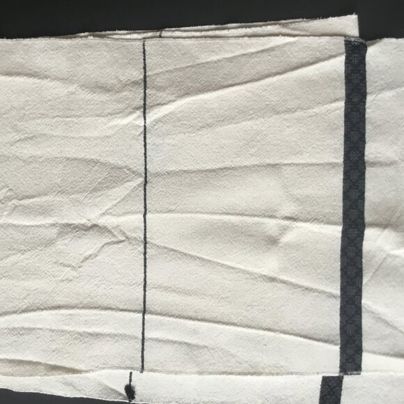 Cream & Black Cotton Woven Table Runner with Fringe - Picture 4 of 9